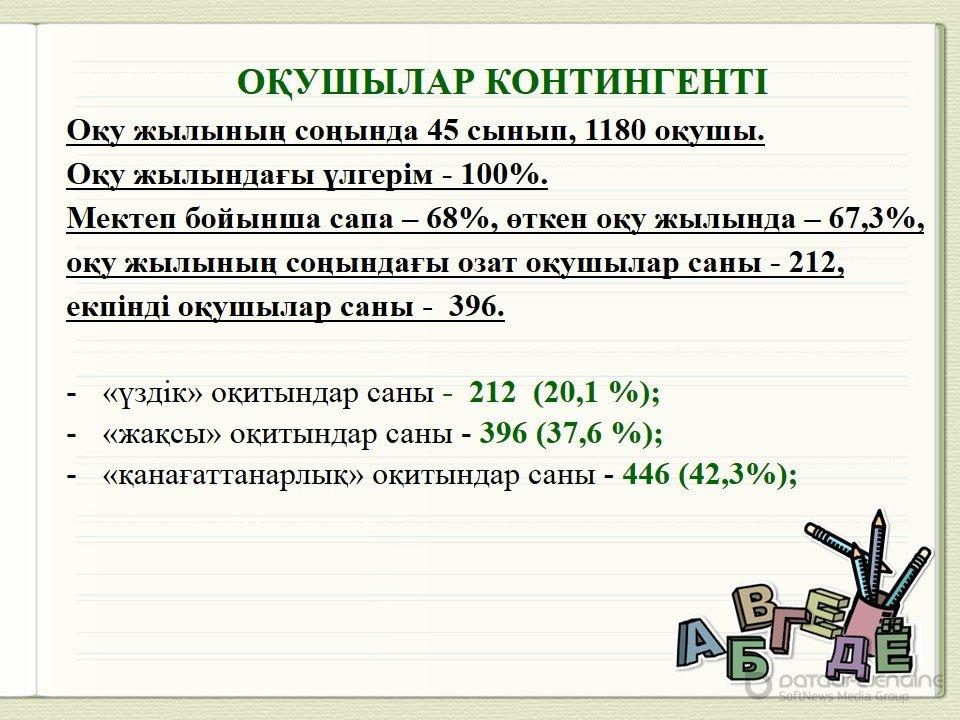 Педагогикалық кадрлар мен контингент