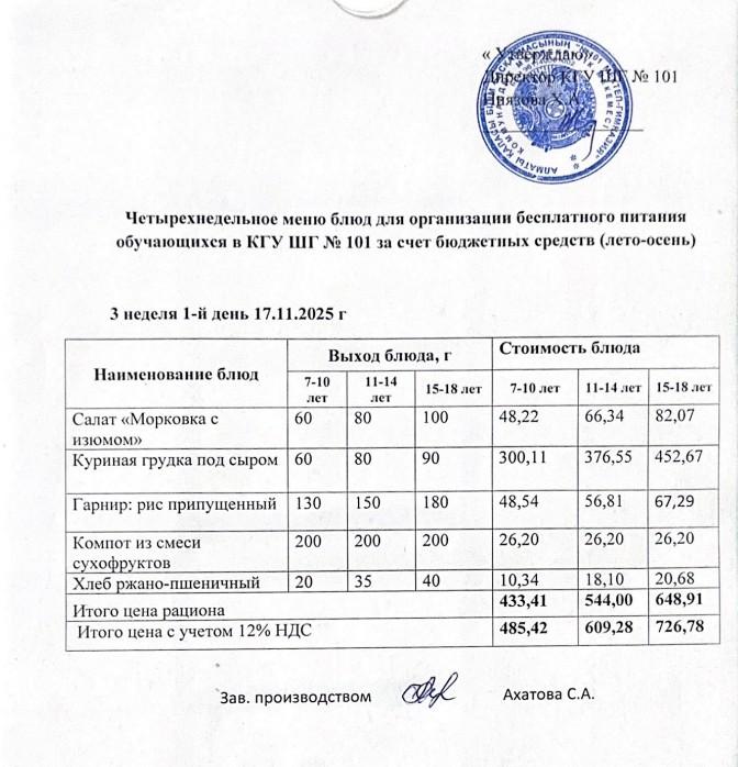 Ас мәзірі 17.11-21.11. 2025ж